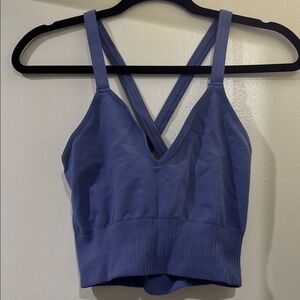Blue Strappy Crop Top